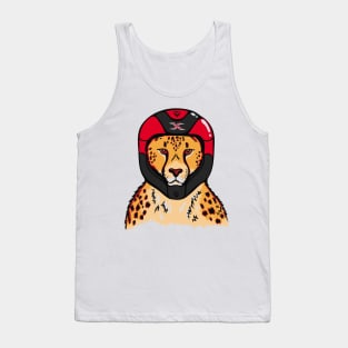 Cheetah wearing a helmet Tank Top